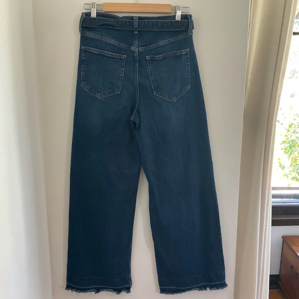 GAP High Rise Stride Belted Wide-Leg Jeans